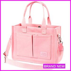 Canvas Tote Bag Large Capacity Crossbody Shoulder Work Travel Reusable